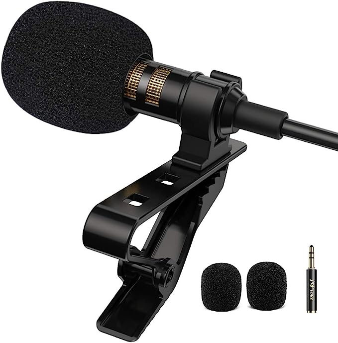 PoP voice Professional Lavalier Lapel Microphone Omnidirectional Condenser Mic for iPhone Android Smartphone,Recording Mic for Youtube,Interview,Video (2)